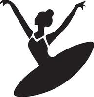 minimal Ballerina Vektor Symbol im eben Stil schwarz Farbe Silhouette, Weiß Hintergrund 31