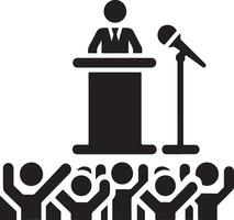 Podium Symbol Vektor Person Öffentlichkeit Rede zum Präsentation Weiß Hintergrund 10