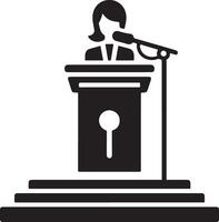 podium ikon vektor person offentlig Tal för presentation vit bakgrund