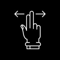 zwei Finger horizontal scrollen Linie invertiert Symbol vektor