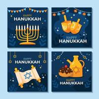 firande av hanukkadagens inlägg på sociala medier vektor