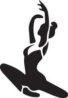 minimal Ballerina Vektor Symbol im eben Stil schwarz Farbe Silhouette, Weiß Hintergrund 39