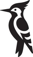 hackspettar fågel logotyp begrepp, svart Färg silhuett, vit bakgrund vektor
