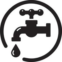 Wasser Zapfhahn Vektor, Symbol, Clip Art, Zeichen, schwarz Farbe Silhouette, Weiß Hintergrund 21 vektor