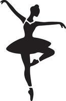 Ballerina tanzen Vektor Symbol im eben Stil schwarz Farbe Silhouette Weiß Hintergrund 25