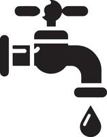 Wasser Zapfhahn Vektor, Symbol, Clip Art, Zeichen, schwarz Farbe Silhouette, Weiß Hintergrund 3 vektor