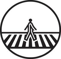 minimal Zebrastreifen Symbol Vektor, ein Mann Kreuz das Straße Weiß Hintergrund 10 vektor