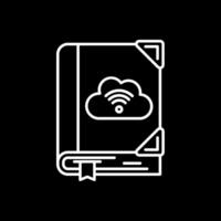 Invertiertes Symbol für die Cloud-Bibliothekszeile vektor