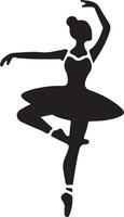 ballerina dansa vektor ikon i platt stil svart Färg silhuett vit bakgrund 24