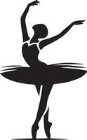 Ballerina tanzen Vektor Symbol im eben Stil schwarz Farbe Silhouette Weiß Hintergrund 5