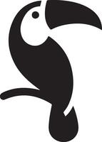 minimal toucan fågel logotyp begrepp, ClipArt, symbol, svart Färg silhuett, vit bakgrund 16 vektor