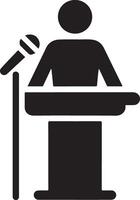 podium ikon vektor person offentlig Tal för presentation vit bakgrund 24