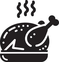 minimal kyckling steka masala ikon, symbol, svart Färg silhuett, vit bakgrund 10 vektor