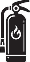 minimal Feuer Feuerlöscher Symbol, Symbol, Clip Art, schwarz Farbe Silhouette, Weiß Hintergrund 18 vektor