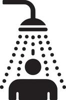 minimal dusch huvud ikon, symbol, ClipArt, svart Färg silhuett, vit bakgrund 14 vektor