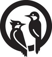 hackspettar fågel logotyp begrepp, svart Färg silhuett, vit bakgrund 18 vektor
