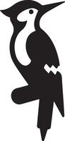 Spechte Vogel Logo Konzept, schwarz Farbe Silhouette, Weiß Hintergrund 24 vektor