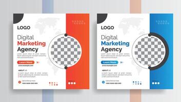 Digital Marketing Agentur Sozial Medien Post Vorlage Design, Agentur Post, Geschäft Marketing Post Design, Illustration Vektor Facebook Post, instagram Post Design.