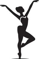 minimal Ballerina Vektor Symbol im eben Stil schwarz Farbe Silhouette, Weiß Hintergrund 21