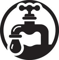 Wasser Zapfhahn Vektor, Symbol, Clip Art, Zeichen, schwarz Farbe Silhouette, Weiß Hintergrund 11 vektor
