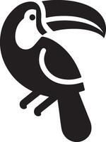 minimal Tukan Vogel Logo Konzept, Clip Art, Symbol, schwarz Farbe Silhouette, Weiß Hintergrund 8 vektor