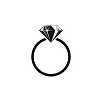 Diamant Engagement Ring Symbol . Ring mit Edelstein. Ring Diamant Engagement. Hochzeit Ring mit Diamant Symbol isoliert Vektor Illustration