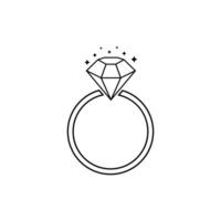 diamant engagemang ringa ikon . ringa med ädelsten. ringa diamant engagemang. bröllop ringa med diamant ikon isolerat vektor illustration