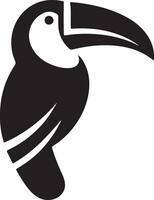 minimal toucan fågel logotyp begrepp, ClipArt, symbol, svart Färg silhuett, vit bakgrund 6 vektor