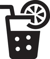 citron- dryck glas ikon, symbol, ClipArt, svart Färg silhuett, vit bakgrund vektor