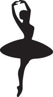 ballerina dansa vektor ikon i platt stil svart Färg silhuett vit bakgrund 13