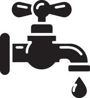 Wasser Zapfhahn Vektor, Symbol, Clip Art, Zeichen, schwarz Farbe Silhouette, Weiß Hintergrund 7 vektor