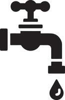 Wasser Zapfhahn Vektor, Symbol, Clip Art, Zeichen, schwarz Farbe Silhouette, Weiß Hintergrund 14 vektor