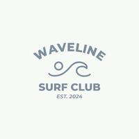 Wave-Logo-Design-Vorlage für Surfclub, Surfshop, Surf-Merch. vektor