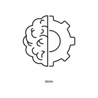 hjärna begrepp linje ikon. enkel element illustration. hjärna begrepp översikt symbol design. vektor