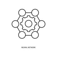 neuralt nätverk begrepp linje ikon. enkel element illustration. neuralt nätverk begrepp översikt symbol design. vektor