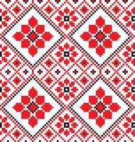 vektor sömlös ukrainska nationell mönster. slavic broderi med stjärnor och blommor. korsa sy mönster