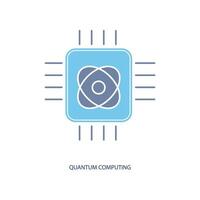 Quantum Computing Konzept Linie Symbol. einfach Element Illustration. Quantum Computing Konzept Gliederung Symbol Design. vektor