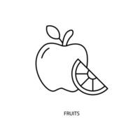 Früchte Konzept Linie Symbol. einfach Element Illustration. Früchte Konzept Gliederung Symbol Design. vektor