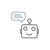 Chatbot Konzept Linie Symbol. einfach Element Illustration. Chatbot Konzept Gliederung Symbol Design. vektor