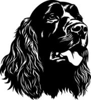 Cocker Spaniel, schwarz und Weiß Vektor Illustration