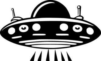 ufo, svart och vit vektor illustration