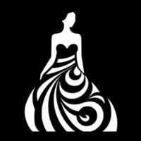 Kleid - - schwarz und Weiß isoliert Symbol - - Vektor Illustration