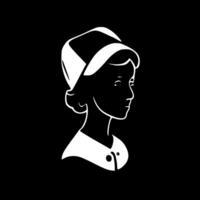 sjuksköterska, minimalistisk och enkel silhuett - vektor illustration
