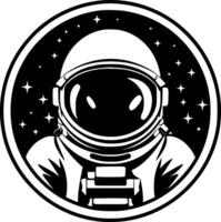 Astronaut - - schwarz und Weiß isoliert Symbol - - Vektor Illustration