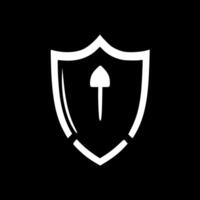 skydda - svart och vit isolerat ikon - vektor illustration