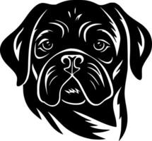 Mops - - schwarz und Weiß isoliert Symbol - - Vektor Illustration