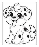 ai genererad rena vektor linje konst hund färg sida för barn