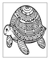 ai genererad söt sköldpadda färg sida för barn vektor