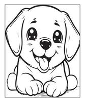 ai genererad söt hund illustration färg sida för barn vektor