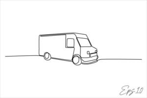 kontinuierlich Linie Vektor Illustration Design von Fracht Auto